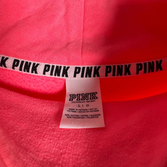 PINK Victoria’s Secret Pullover Sweatshirt Large Pink Logo Crewneck Lounge - Picture 6 of 6